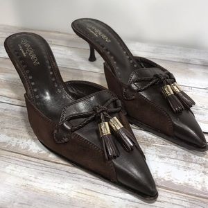 Yves Saint Laurent - Mahogany Tassel Mules - 37